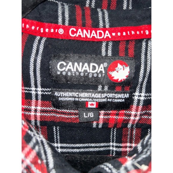 Women's Canada Weather Gear Two Pocket Plaid Button Up Shirt Size L - Picture 6 of 7